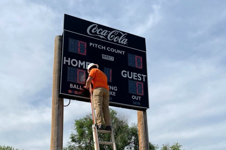 fixing electrical issues with baseball scoreboard