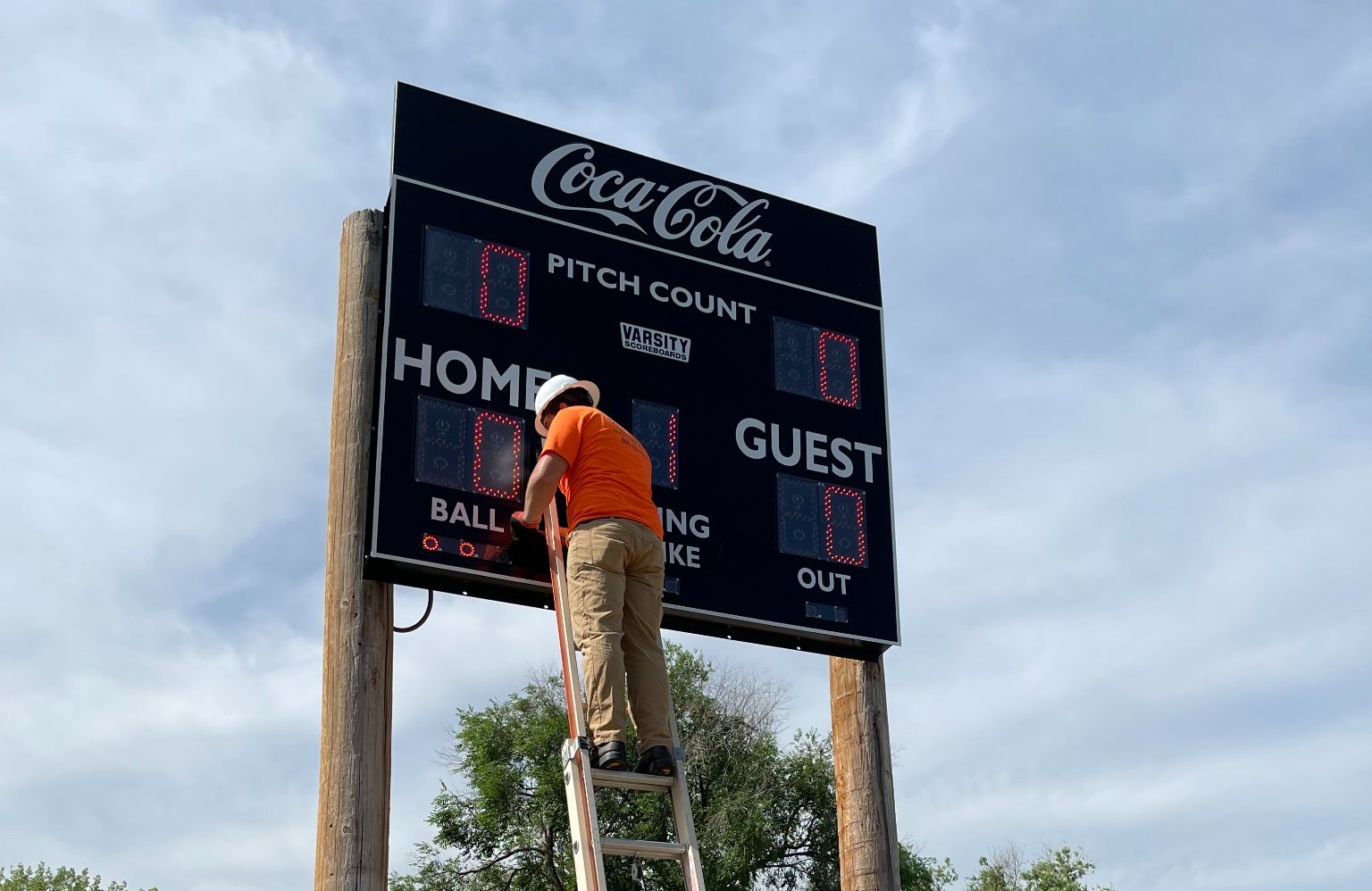 fixing electrical issues with baseball scoreboard